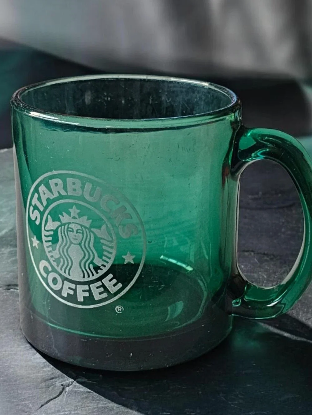 90's Vintage Starbucks Green Glass Mug